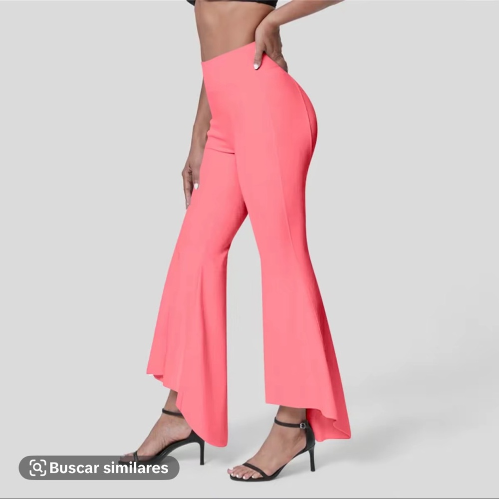 Elegant Coral Flared Women's Pants
